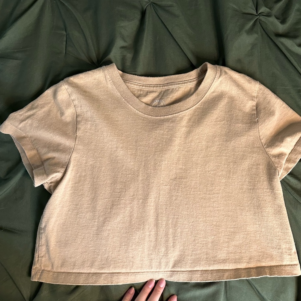 Tan Baggy Crop Top
